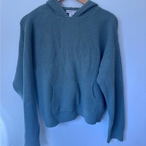 Sincerely Jules Waffle-Knit Hoodie in Sage